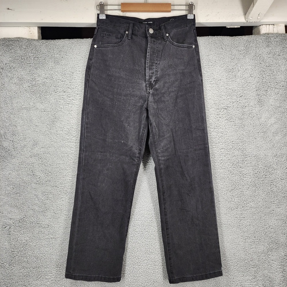 F.A.M. Paris Straight Cropped‎ Jeans Black Denim Women's Size 26 Denim